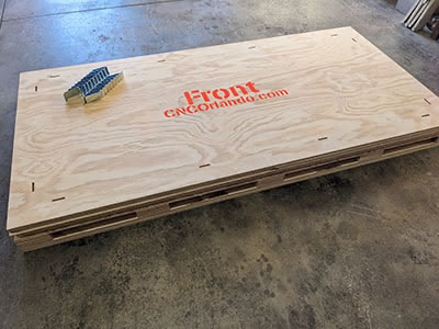 Flat packed plywood crate panels