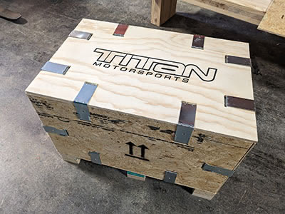 CNC routed plywood crate